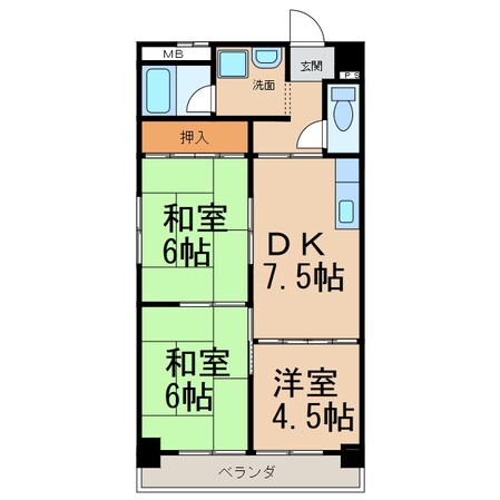 ハイツ北外山の物件間取画像